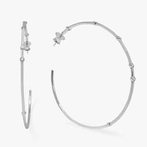 Melinda Maria Big Ass Hoops 2.5" Silver White Diamondettes Earrings NEW - FIRM✨️